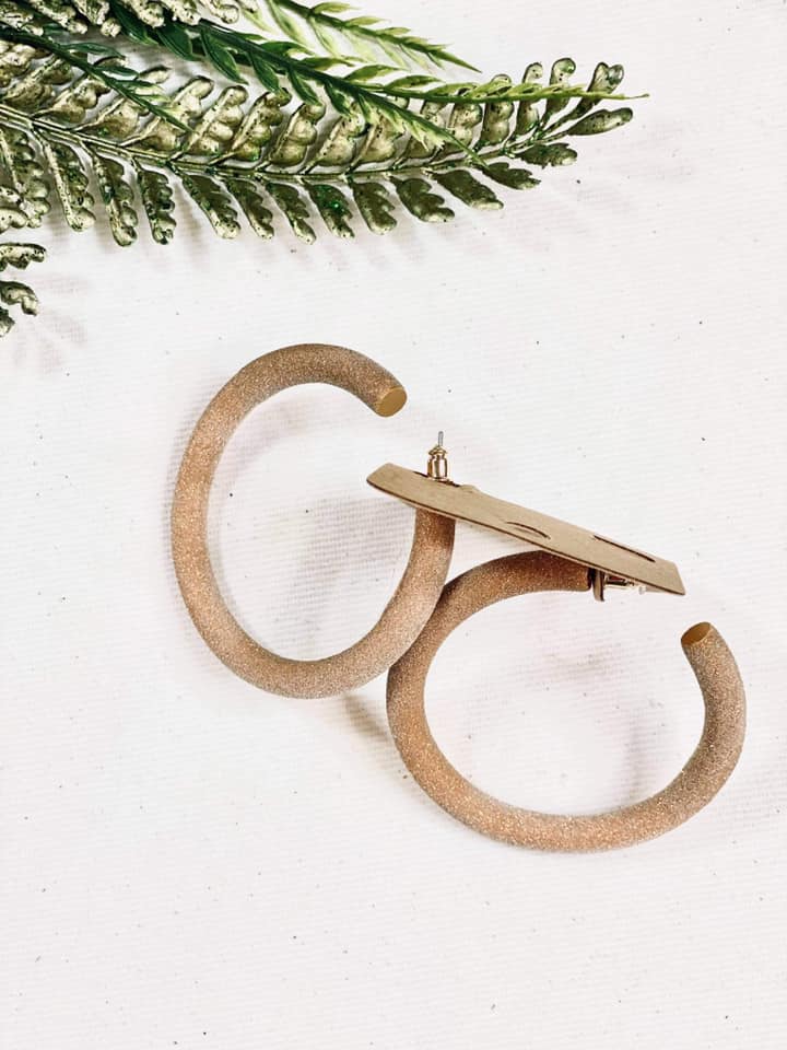 Shimmery Gold Hoop Earrings