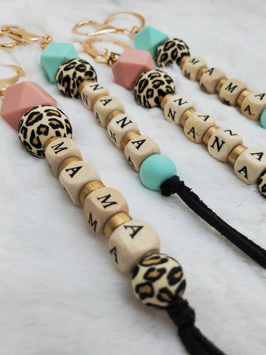 Mama Nana Silicone & Wooden Keychain