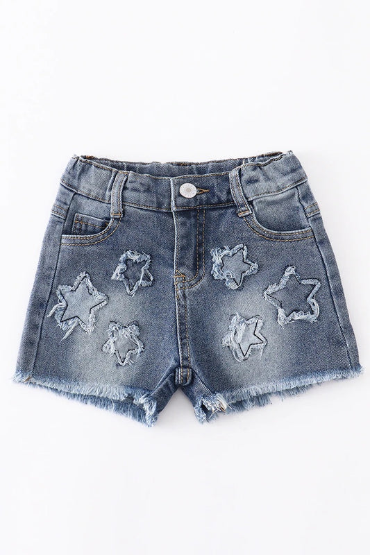 Girls Star Denim Shorts