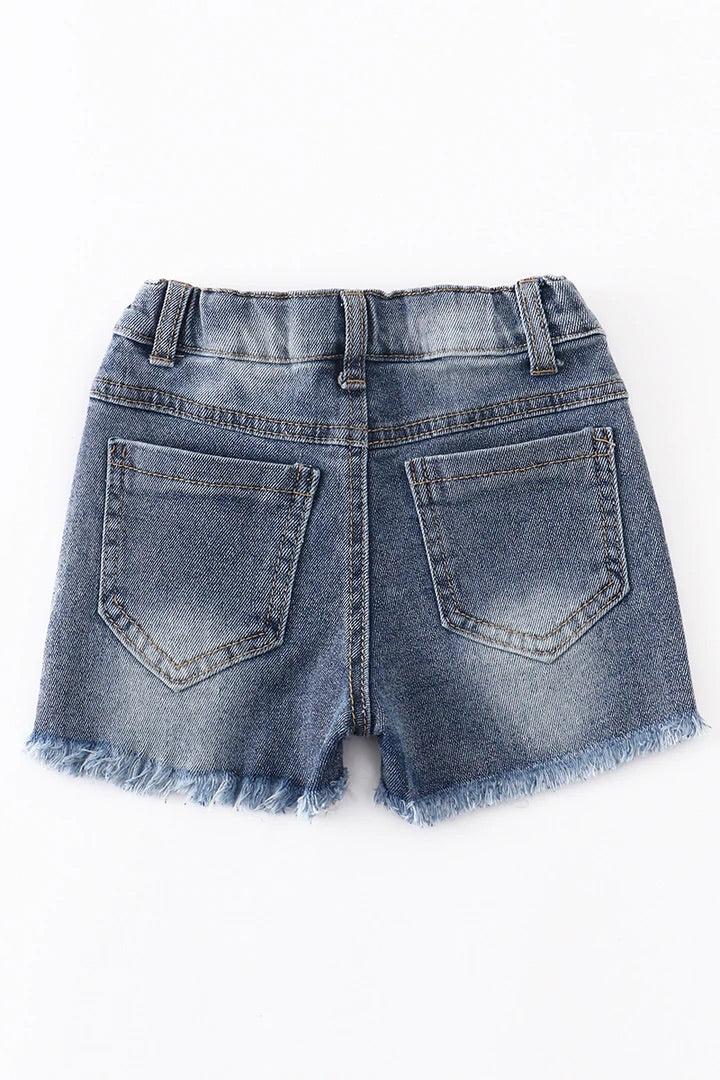 Girls Star Denim Shorts