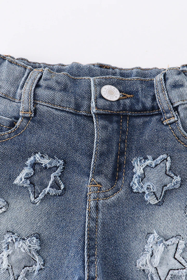 Girls Star Denim Shorts