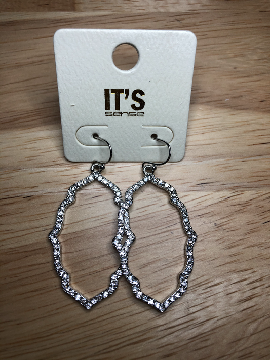 Silver Sparkly Dangly Earrings