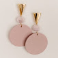 Triangle Post Stud Circle Pink Earrings